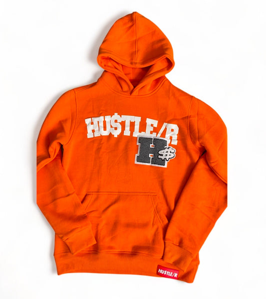 HU$TLE/R Logo Hoodie Orange